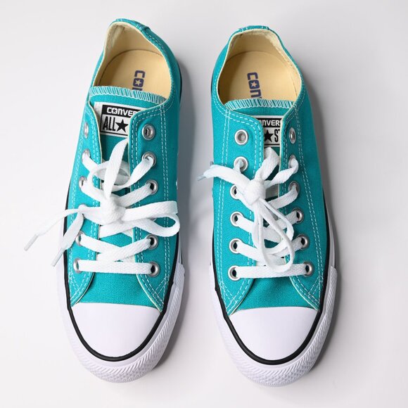 CONVERSE Chuck Taylor Teal All Star Unisex Low Top Sneakers - Men 5.5  Women 7.5 - Picture 4 of 15